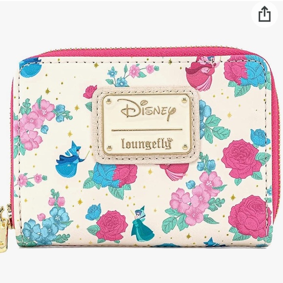 Loungefly Handbags - Loungefly Disney Sleeping Beauty Floral Fairy Godmothers Zip Around Wallet 4”x5”
